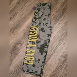 Guns N Roses Sweatpants Tie Dye Crop Lounge Medium